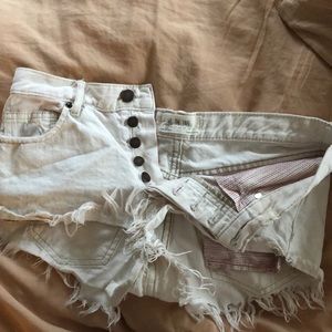 free people white denim shorts